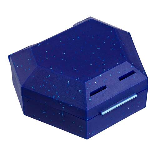 Zahnspangenbox mit Kordel blau mit Glitzer - 1