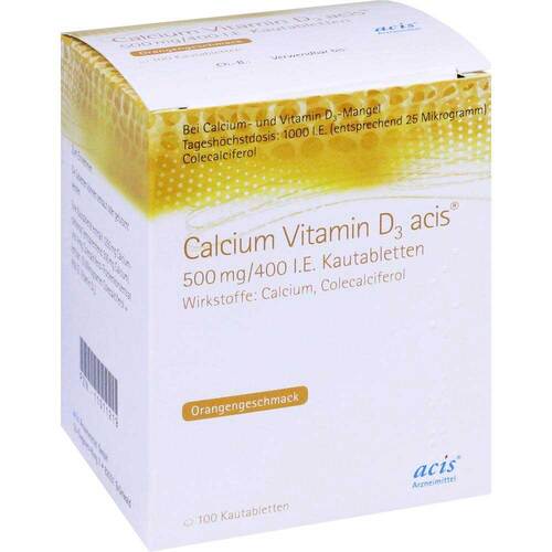 Calcium Vitamin D3 acis® 500 mg/400 I.E. Kautabletten - 1