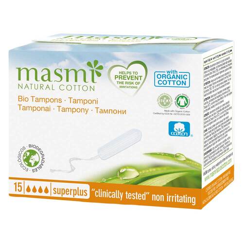 Bio Tampons Super Plus 100% Bio Baumwolle Masmi - 1