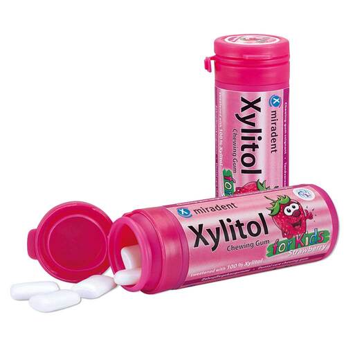 Miradent Xylitol Kaugummi Erdbeere Kids - 1