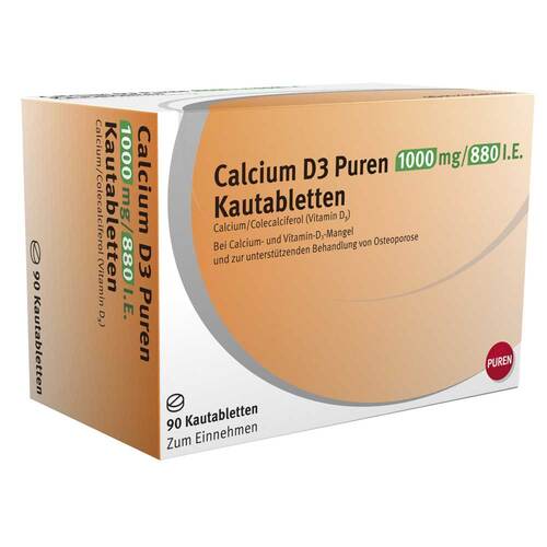 Calcium D3 Puren 1000 mg / 880 I.E. Kautabletten - 1
