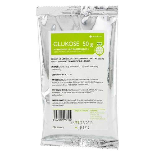 Glukose 50 g Limette Pulver zur Her.e.L&ouml;sung zum Einnehmen - 1