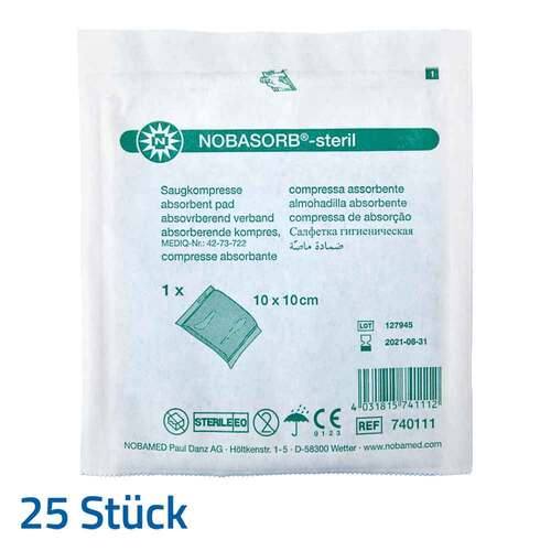 Nobasorb-steril Saugkompressen 10x10 cm P1 - 1
