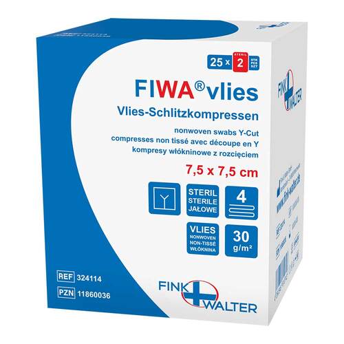 Vlies-Schlitzkompressen 7,5x7,5 cm steril 4fach - 1