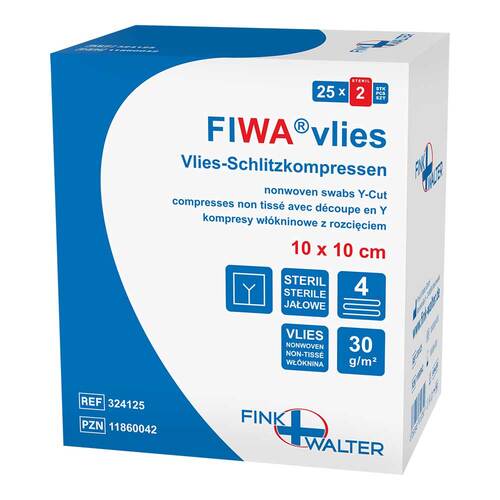 Vlies-Schlitzkompressen 10x10 cm steril 4fach - 1