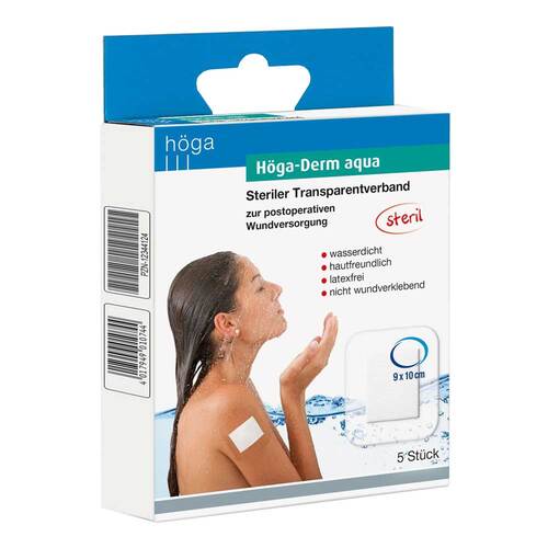 H&ouml;ga Derm aqua ste.transparent Verband mit Wundauflage 9x10 cm - 1