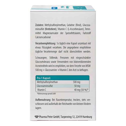 MSM 500 mg + Glucosamine Kapseln - 2