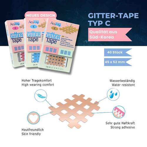 Gitter Tape Acutop Akupunkturpflaster 2x3 cm pink - 3