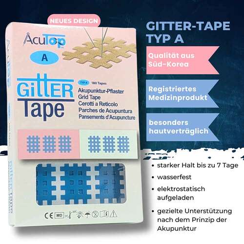 Gitter Tape Acutop Akupunkturpflaster 2x3 cm blau - 4