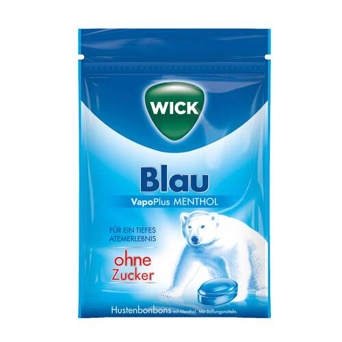 WICK BLAU Menthol Bonbons ohne Zucker Beutel - 1