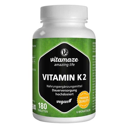 Vitamin K2 200 µg hochdosiert vegan Tabletten - 1