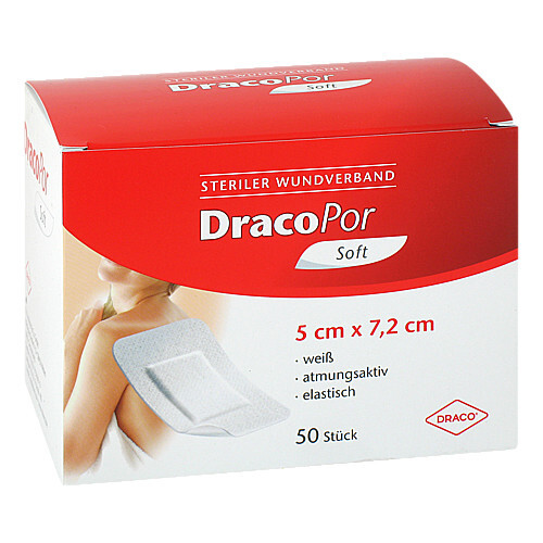 DracoPor Soft wei&szlig; Wundverband 5x7,2 cm steril - 1