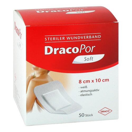 DracoPor Soft wei&szlig; Wundverband 8x10 cm steril - 1