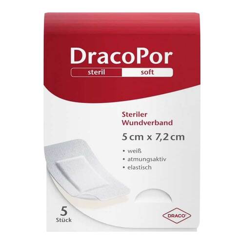 DracoPor Soft wei&szlig; Wundverband 8x15 cm steril - 1