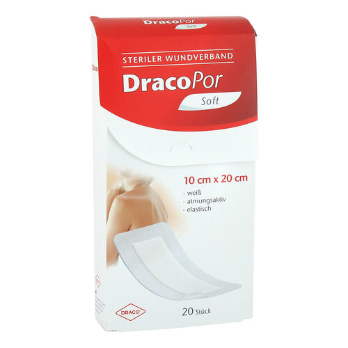 DracoPor Soft wei&szlig; Wundverband 10x20 cm steril - 1