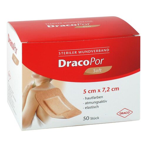 DracoPor Soft hautfarben Wundverband 5x7,2 cm steril  - 1