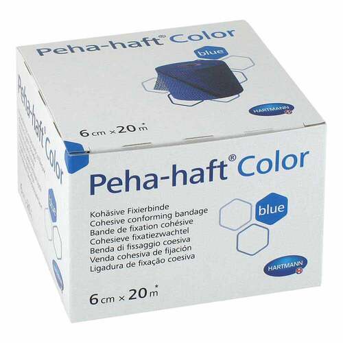 Peha-Haft Color Fixierbinde latexf.6 cmx20 m blau - 1