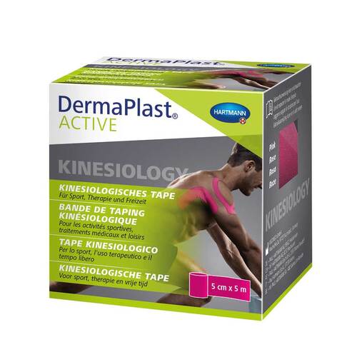 Dermaplast Active Kinesiology Tape 5 cmx5 m pink - 1