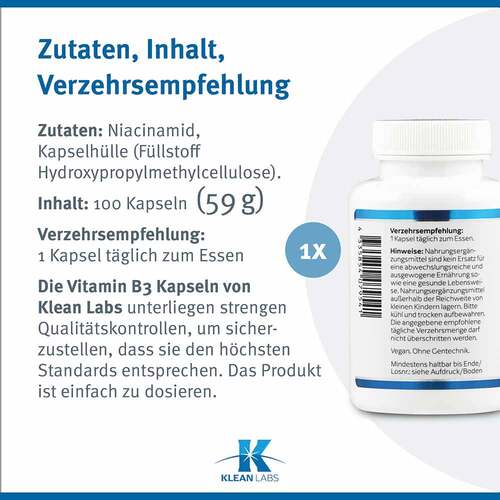 Niacinamid B3 500 mg Kapseln - 6