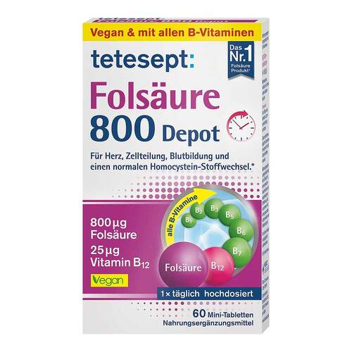 Tetesept Fols&auml;ure 800 Depot Tabletten - 1