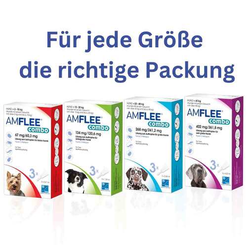 Amflee combo 67/60,3 mg L&ouml;sung zum Auftropfen f&uuml;r Hunde 2-10 kg - 5