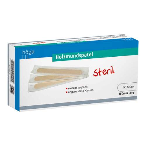 Holzmundspatel steril 150 mm lang einzeln verpackt - 1