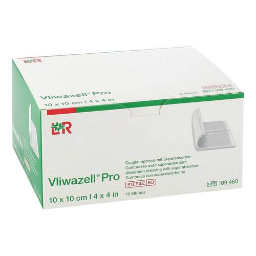 Vliwazell Pro superabsorb.Kompresse steril 10x10 cm - 1