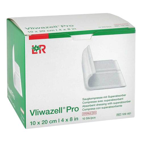 Vliwazell Pro superabsorb.Kompresse steril 10x20 cm - 1