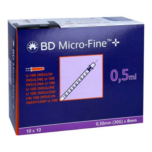 BD Micro-Fine + Insulinspritzen 0,5 ml U100 0,3x8 mm - 1