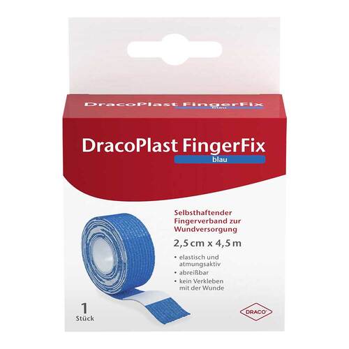 Dracoplast Fingerfix 2,5 cmx4,5 m mit Wundk.blau - 1