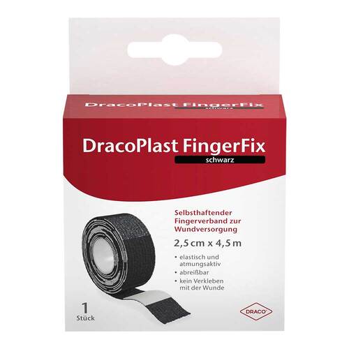 Dracoplast Fingerfix 2,5 cmx4,5 m mit Wundk.schwarz  - 1