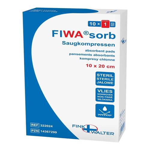 Saugkompressen 10x10 cm steril Vlies Fiwasorb - 1