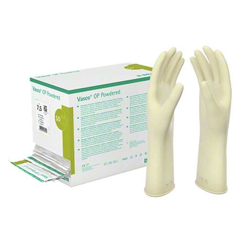 Vasco OP Powdered Handschuhe Latex Gr&ouml;&szlig;e 8,0 naturwei&szlig; - 1