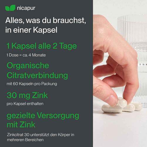Nicapur Zinkcitrat 30 Kapseln - 7
