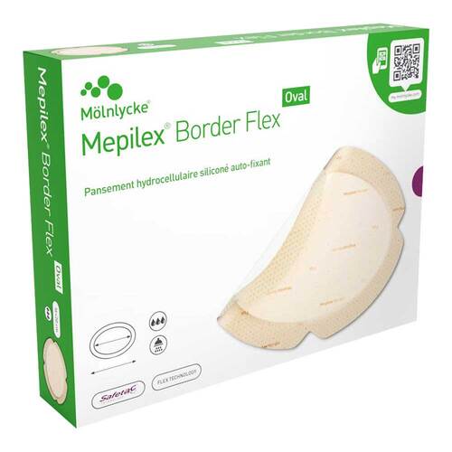 Mepilex Border Flex Schaumverband haft.7,8x10 cm oval - 1