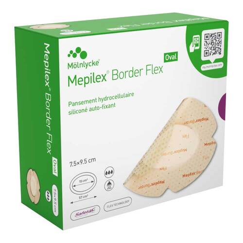 Mepilex Border Flex Schaumverband haft.13x16 cm oval - 1