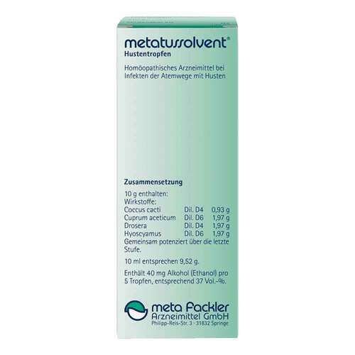 Metatussolvent Hustentropfen - 2