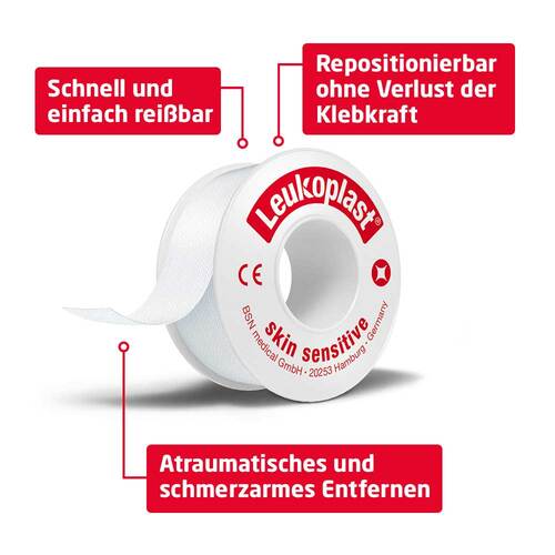 Leukoplast® skin sensitive 2,5 cm x 2,6 m ohne Schutzring - 2