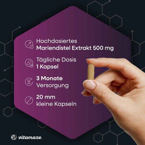 Mariendistel 500 mg Extrakt hochdosiert vegan Kapseln  - 2