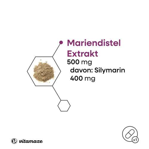 Mariendistel 500 mg Extrakt hochdosiert vegan Kapseln  - 3