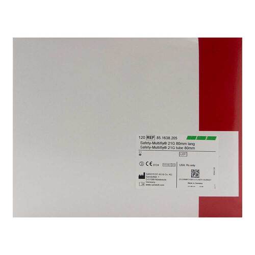 Safety Multifly Kan&uuml;le 21 G Schlauchl.80mm mit MA gr&uuml;n - 2
