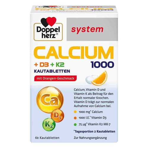 Doppelherz Calcium 1000 + D3 + K2 system Kautabletten - 1