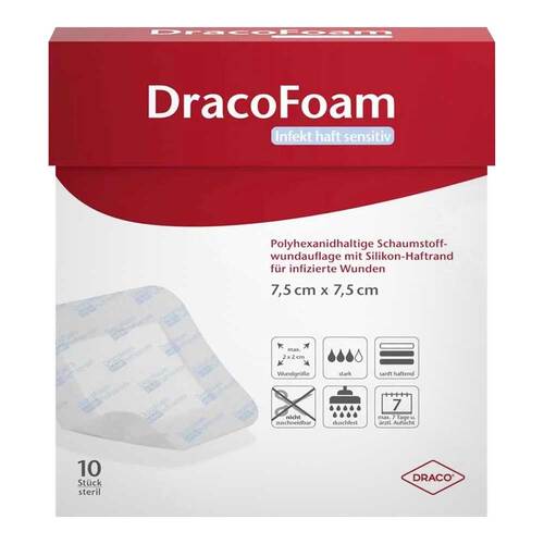 Dracofoam Infekt haft sensitiv Wundauf.7,5x7,5 cm - 1