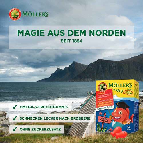 M&ouml;ller`s Omega-3 Gelee Fisch Erdbeere Kautabletten - 3