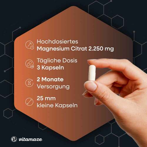 Magnesiumcitrat 360 mg vegan Kapseln - 2