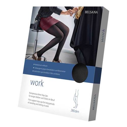 Belsana work AG M grap.Stayups schwarz mit Spitze  - 1