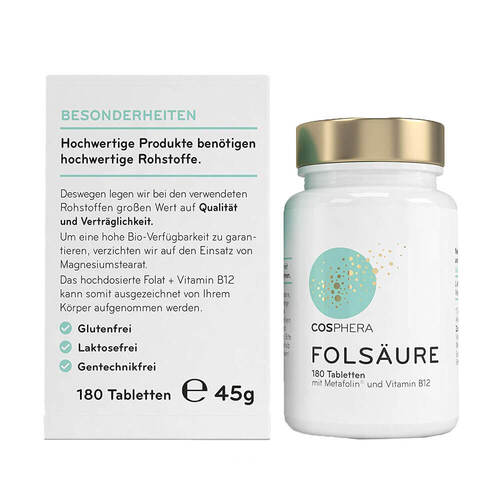 Cosphera Fols&auml;ure Tabletten 800 µg Folat mit Vit.B9 - 4