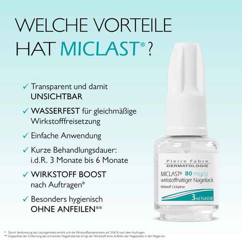 Miclast 80 mg / g wirkstoffhaltiger Nagellack - 3