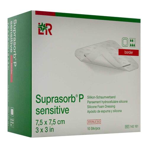 Suprasorb P sensitive PU-Schaumv.border 7,5x7,5cm - 1