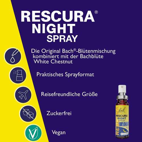 Bachbl&uuml;ten Original Rescura Night Spray mit Alkohol - 2